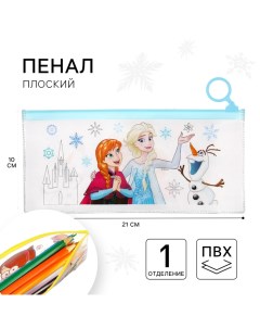 Пенал мягкий, 1 отделение, 100х210 мм, ПВХ, Холодное сердце Disney