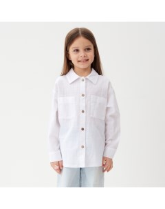 Рубашка для девочки Linen, р.30 (98-104 см) белый Kaftan