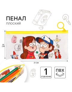 Пенал мягкий, 1 отделение, 100х210 мм, ПВХ, Гравити Фолз Disney