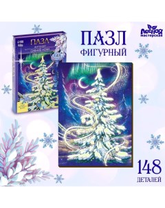 Деревянный пазл фигурный «Новый год! Волшебная ночь», светящиеся детали Puzzle