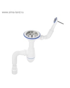 Сифон для мойки B426, 3 1/2"х40 мм, с круглым переливом, с гофрой 40х40/50 мм Unicorn