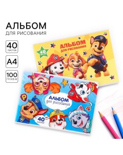 Набор альбомов для рисования на скрепке 40 листов, 2 штуки Paw patrol