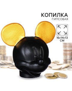 Копилка Микки Маус, гипс, 16х14х13 см, золотой, черный Disney