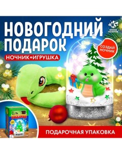 Набор для творчества «Новогодний подарок», ночник, игрушка змея, цвет игрушки в ночнике зелёный Школа талантов