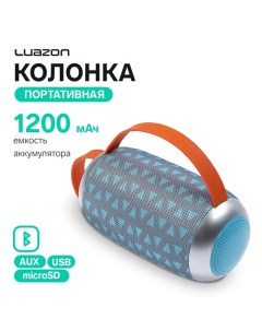 Портативная колонка Luazon LAB-54, 10 Вт, 1200 мАч, microSD, AUX, USB, серо-бирюзовая Luazon home