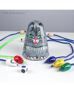 Настольная игра детская «Кошки-мышки», серый кот Rntoys