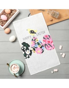 Полотенце кух. "Happy easter" 28х46 см, рогожка, 100% хл, 160г/м2 Доляна