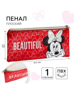 Пенал мягкий, 1 отделение, 95х205 мм, ПВХ, Минни Маус Disney