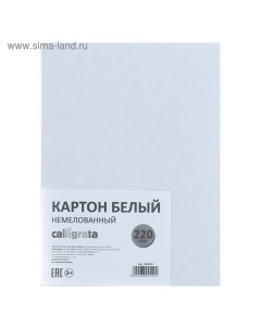 Картон белый А5, 6 листов, 220 г/м2, немелованный, ЭКОНОМ, на скрепке Calligrata