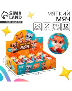 Мяч детский мягкий «Твои друзья» 6,3см, в шоубоксе Funny toys