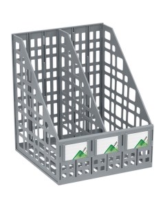 Лоток для бумаг «», сборный, вертикальный, 2 отделения, серый Стамм