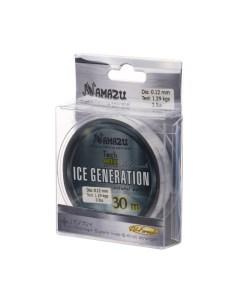 Леска Ice Generation, диаметр 0.12 мм, тест 1.29 кг, 30 м, прозрачная Namazu