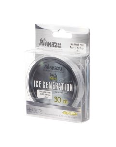 Леска Ice Generation, диаметр 0.08 мм, тест 0.44 кг, 30 м, прозрачная Namazu