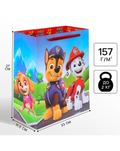 Пакет подарочный, 23х27х11.5 см, упаковка, Щенячий патруль Paw patrol