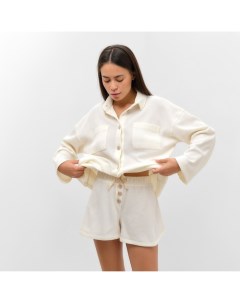 Комплект женский (рубашка, шорты) Basic line, р. 50, молочный Kaftan