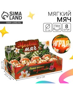 Мяч детский мягкий «Лови волну» 10 см, в шоубоксе Funny toys