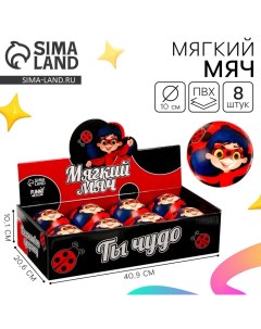 Мяч детский мягкий «Ты-чудо» 10 см, в шоубоксе Funny toys