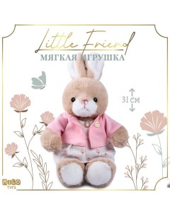 Мягкая игрушка Little Friend, зайка в платье и розовой кофточке, 31 см Milo toys