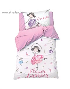 Постельное бельё «» 1.5 сп Flower dancer 143х215 см, 150х214 см, 50х70 см -1 шт,100% хлопок, бязь Этель