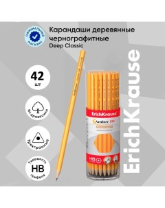 Карандаш чернографитный Amber 100, НВ, грифель d=2,2 мм, дерево, шестигранный, в тубусе Erichkrause