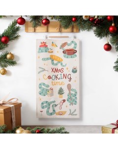 Кухонное полотенце новогоднее "Xmas cooking" 40х70 см, 100% хл, саржа 190 г/м2 Этель