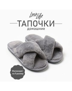 Тапочки женские с открытым носом размер 36-37, серый Lovelife