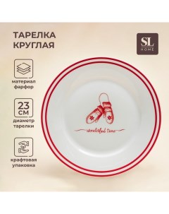 Тарелка новогодняя SL Home «Прекрасное время», d=23 см, обеденная, фарфор Sima-land home