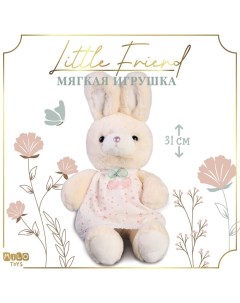 Мягкая игрушка Little Friend, зайка в белом платье, 31 см Milo toys