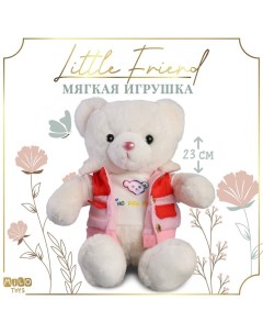 Мягкая игрушка Little Friend, мишка в розовой курточке, 23 см Milo toys