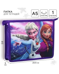 Папка пластиковая для тетрадей А5, на молнии, Холодное сердце Disney