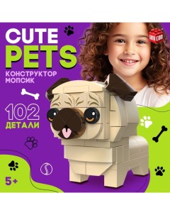 Конструктор Cute pets, Мопсик, 102 детали Unicon