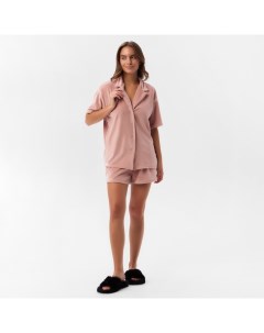 Костюм женский (рубашка и шорты) Plushy р. 52-54, розовый Kaftan