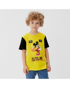 Футболка детская Mickey Микки Мауc, рост 98-104, жёлтый Kaftan