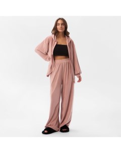 Костюм женский (рубашка с капюшоном и брюки) Plushy р. 40-42, розовый Kaftan