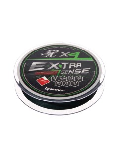 Шнур Extrasense X4 PE, диаметр 0.28 мм, тест 17.2 кг, 150 м, зелёный Nisus