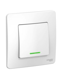 Выключатель SE Blanca, 10 А, 1 клавиша, IP20, скрытый с подсветкой, белый, BLNVS010111 Schneider electric