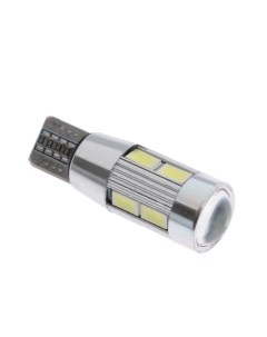 Автомобильная лампа, светодиодная, T10, 12 В, 10 SMD, линза Cartage