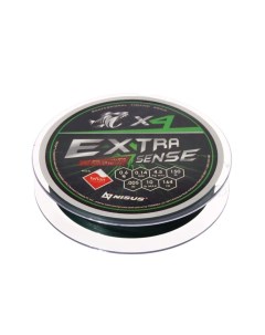 Шнур Extrasense X4 PE, диаметр 0.14 мм, тест 4.5 кг, 150 м, зелёный Nisus