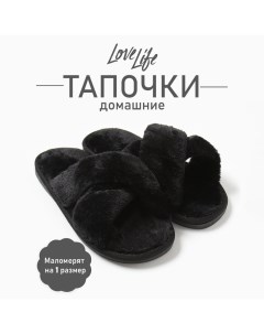 Тапочки женские с открытым носом, размер 40-41, чёрный Lovelife