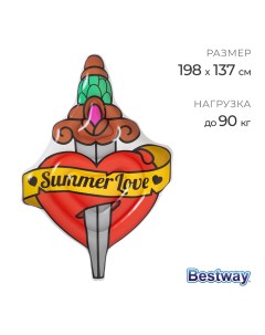 Матрас для плавания Summer Love Tattoo, надувной, 198?137 см, 43265 Bestway