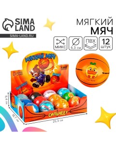 Мяч детский мягкий «Баскетбол» 6см, в шоубоксе, МИКС Funny toys