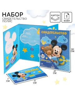 Обложка для документов набор "Мои первые документы", Микки Маус, 21х30 см Disney