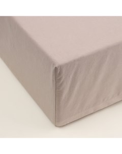 Простыня на резинке SL Home Cotton 140*200+30 см, цв.бежевый, 100% жатый хлопок Sima-land home