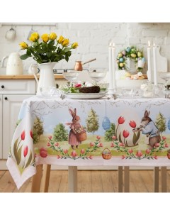 Скатерть Easter garden 145*180 +/- 3 см, 100% п/э Доляна