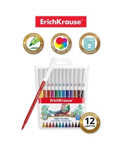 Фломастеры 12 цветов Washable, смываемые, европодвес Erichkrause