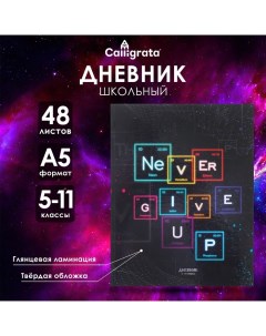 Дневник для 5-11 классов "Техностиль. Наука", твёрдая обложка, глянцевая ламинация, 48 листов Calligrata