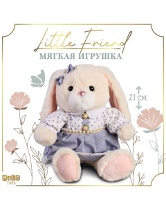 Мягкая игрушка Little Friend, зайка в сиреневом платье, 21 см Milo toys