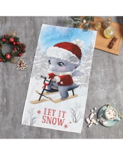 Полотенце новогоднее "" Let it snow 40х73 см, 100% хл, саржа 190 г/м2 Этель