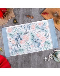 Полотенце "" Christmas flowers 40х73 см, 100% хл, саржа 190 гр/м2 Этель