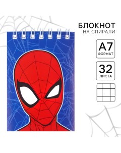 Блокнот А7 32 л, на гребне, Человек-паук Marvel